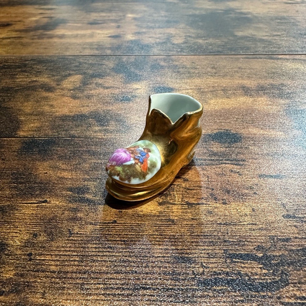Limoges France Vintage Gold Boot